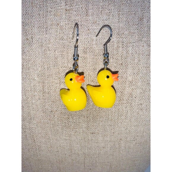 Vintage Retro Rubber Ducky Earrings - Picture 3 of 4